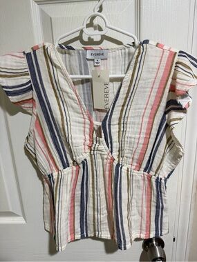 NWT Evereve peplum top